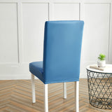 Housse de chaise impermeable pas cher simili cuir bleu clair