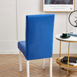 Housse de chaise impermeable pas cher simili cuir bleu