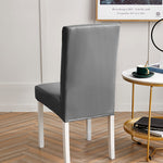 Housse de chaise impermeable pas cher simili cuir gris