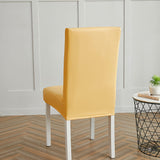 Housse de chaise impermeable pas cher simili cuir jaune