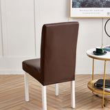 Housse de chaise impermeable pas cher simili cuir marron