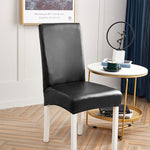 Housse de chaise impermeable simili cuir noir