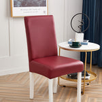 Housse de chaise impermeable simili cuir rouge