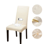 Housse de chaise simili cuir blanc ecru