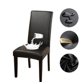 Housse de chaise simili cuir noir