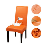 Housse de chaise simili cuir orange