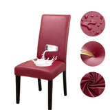 Housse de chaise simili cuir rouge