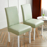 Housses de chaises extensibles simili cuir vert d'eau