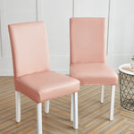 Housses de chaises hydrophobes simili cuir rose