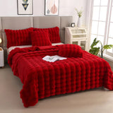 Plaid chaud couvre lit epais rouge