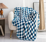 Plaid cocooning bleu pour canape