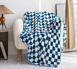 Plaid cocooning bleu pour canape