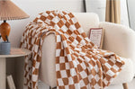 Plaid cocooning marron clair pas cher