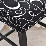 Textile elastique pour housse chaise de bar et tabouret moderne noire