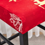 Textile elastique pour housse chaise de bar et tabouret noel