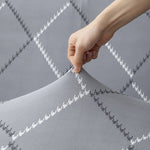 Textile extensible de notre housse de canape angle avec tetieres