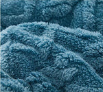 Tissu doux de notre couverture lestee ultra chaude epaisse bleu