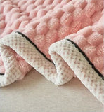 Tissu doux de notre couverture polaire chaude rose