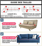 Guide des Tailles et Mesures pour Housse de canapé d'angle design