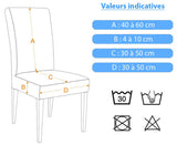 Guide des tailles et mesures pour housse de chaise impermeable bleu canard