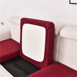 Housse assise de canape angle extensible jacquard rouge