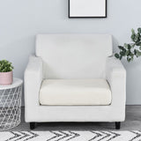 Housse assise de fauteuil jacquard blanc