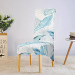 Housse de chaise xl grande taille fleurie turquoise
