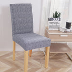 Housse de chaise extensible tissu bleu gris