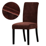 Housse de Chaise Extensible Velours Marron