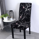 Housse de chaise fleurie noir avec decoration moderne de salon