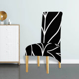 Housse de chaise grande taille noir et blanc extensible