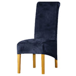 Housse de chaise grande taille velours bleu marine