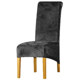 Housse de chaise grande taille velours gris fonce