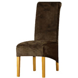 Housse de chaise grande taille en velours marron