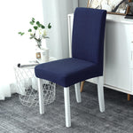 Housse de chaise impermeable bleu marine extensible