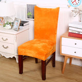 Housse de chaise en velours orange