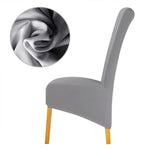 Housse de chaise xl grande taille gris clair extensible