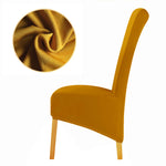 Housse de chaise xl grande taille jaune moutarde extensible