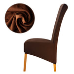 Housse de chaise xl grande taille marron extensible