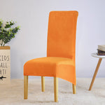 Housse de chaise xl grande taille en velours orange