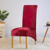 Housse de chaise xl grande taille velours rouge