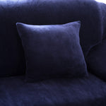 Housse de coussin en velours bleu marine pour canape d'angle