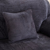 Housse de coussin velours gris anthracite