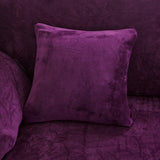 Housse de coussin en velours violet pour canape d'angle