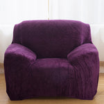 Housse de fauteuil velours violet