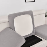 Housse pour assise de canape angle extensible jacquard gris clair