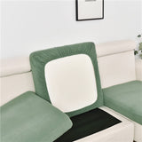 Housse pour assise de canape angle extensible jacquard vert eau