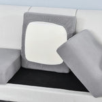 Housse pour assise de canape extensible jacquard gris clair