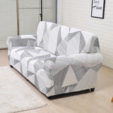 Housse pour canape et fauteuil imprimee blanc et gris