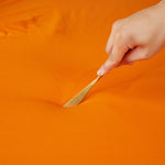 Simili cuir epais et resistant pour housse d'assise de canape d'angle impermeable orange